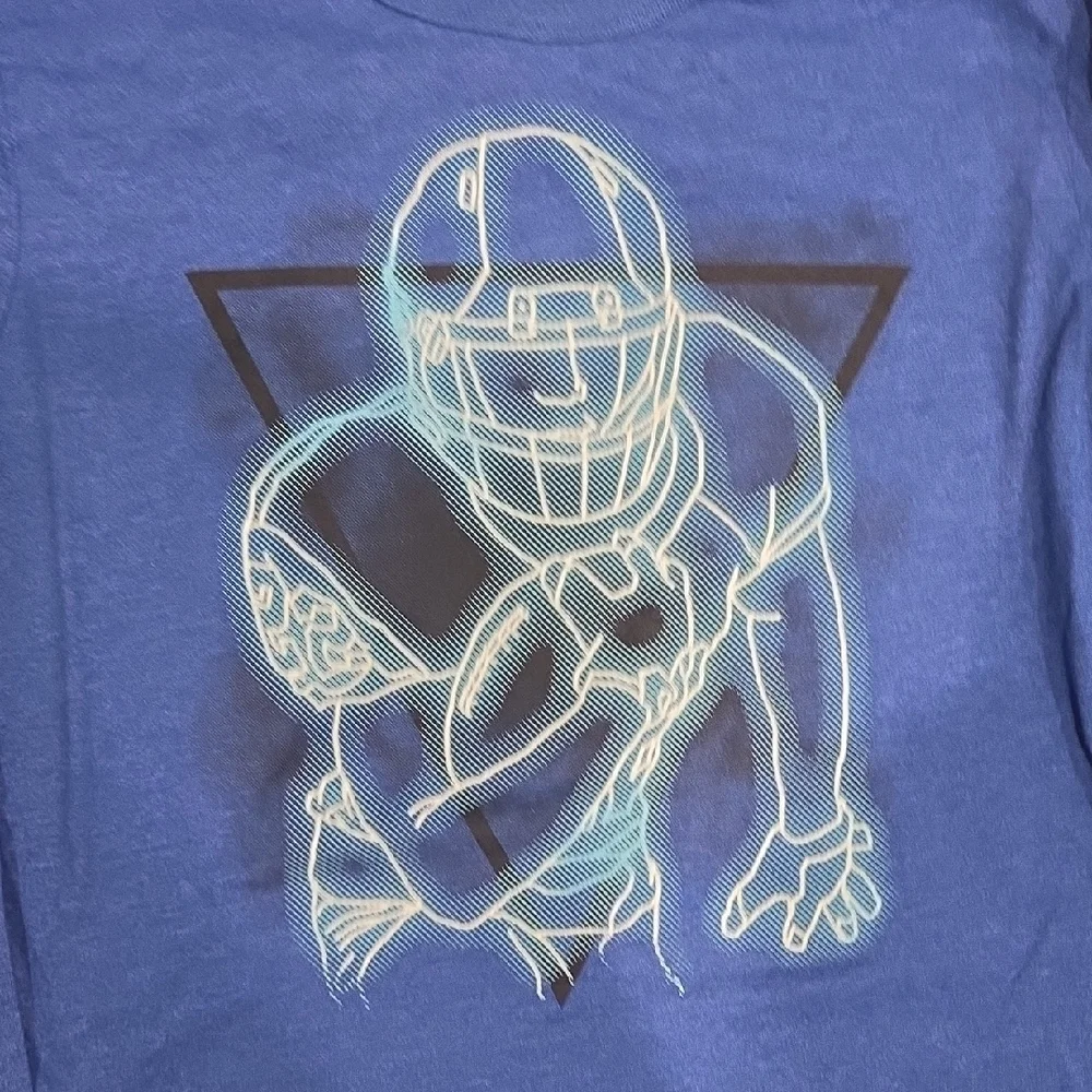 The Children's Place Blue and Black Football Graphic Long Sleeve Tees